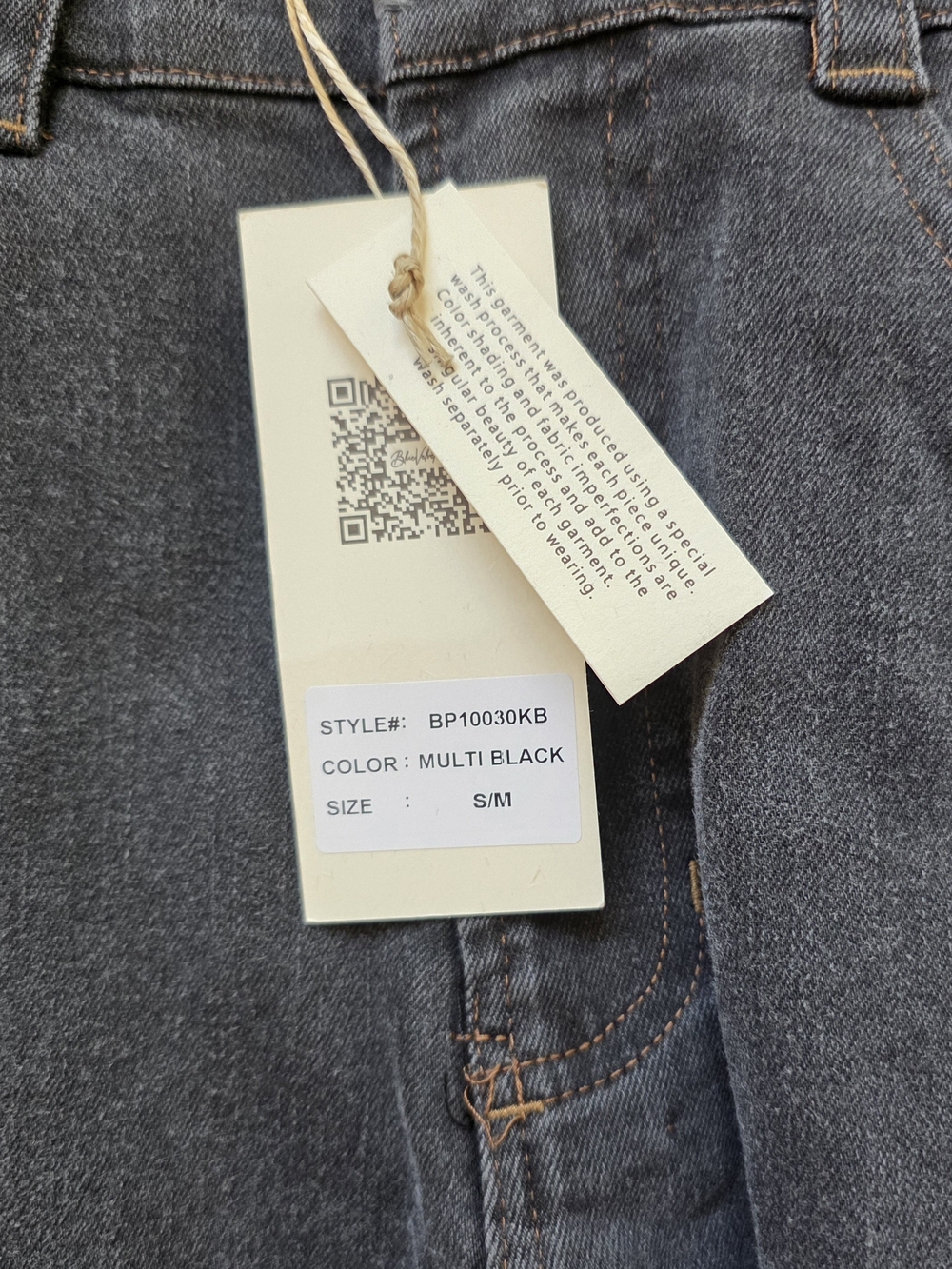 Patchwork Wide-Leg Palazzo Denim Jeans - Two-Tone Gray - Picture 3 of 4